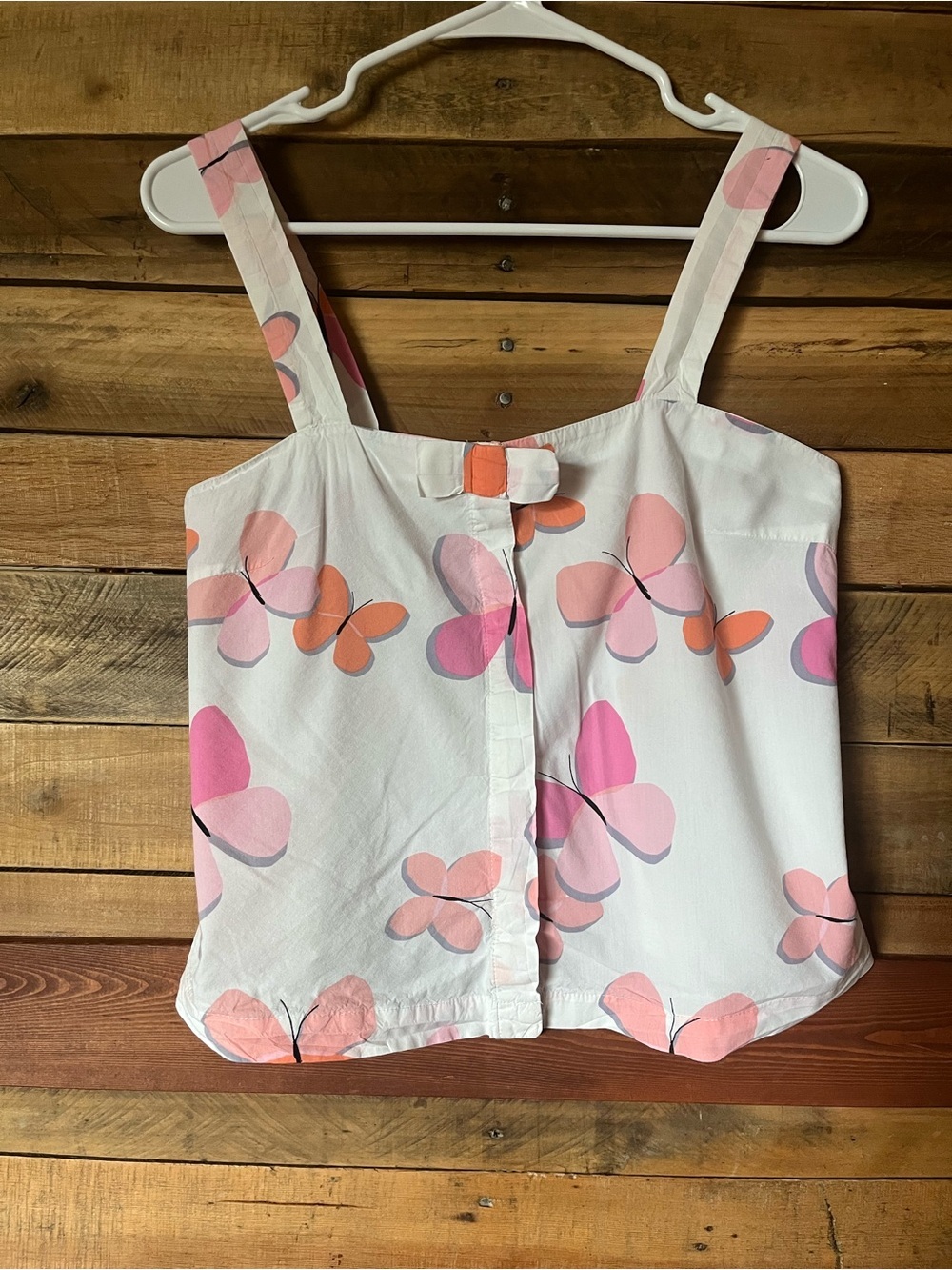 kate spade White Butterfly-Print Camisole in Pink & Coral